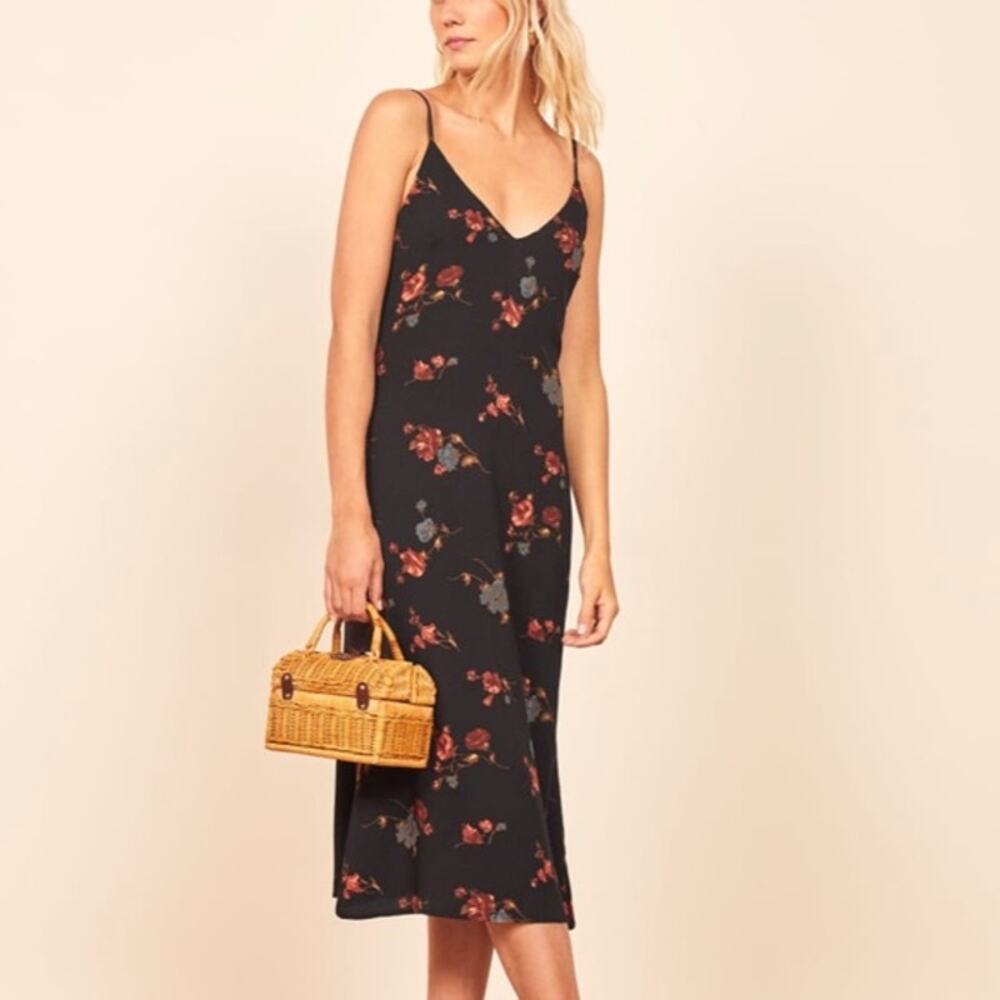 Reformation Alexandra Dress in Miramar Black Floral Print Size 2